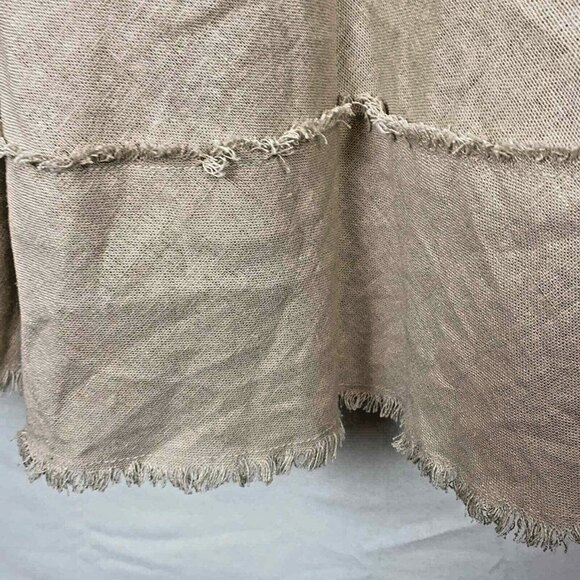 Roz & Ali Dress Khaki Linen Leopard Animal Print Trim Womens Size 16 - Picture 5 of 9